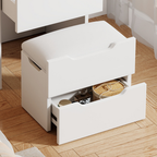 [Llevá 2 Pagá 1] Organizador Multifuncional de 2 Niveles con Espejo LED y Banquito Baúl