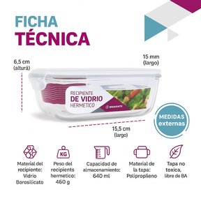 Pack 10 Potes de Vidrio Herméticos 640 ml – Alta Resistencia